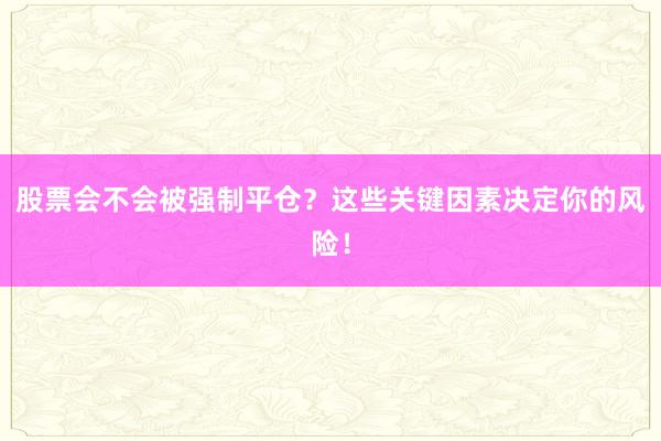 股票会不会被强制平仓？这些关键因素决定你的风险！