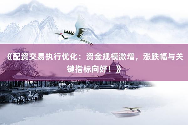 《配资交易执行优化：资金规模激增，涨跌幅与关键指标向好！》