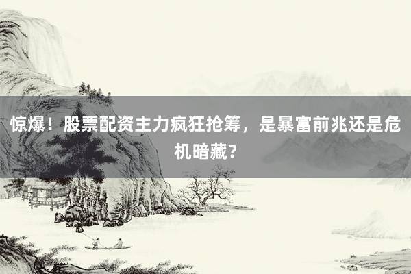 惊爆！股票配资主力疯狂抢筹，是暴富前兆还是危机暗藏？