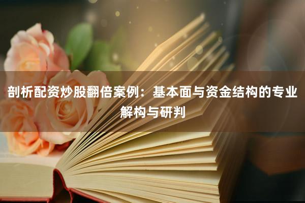 剖析配资炒股翻倍案例:基本面与资金结构的专业解构与研判