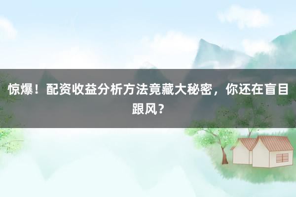 惊爆！配资收益分析方法竟藏大秘密，你还在盲目跟风？